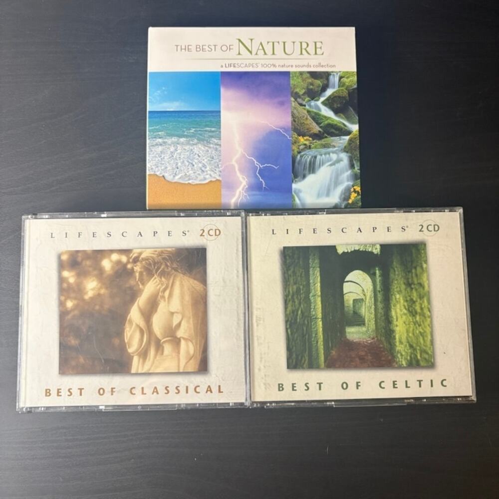 Lot of 3 "Best of" LifeScapes Compilations: Nature, Celtic, Classical. 7 discs!